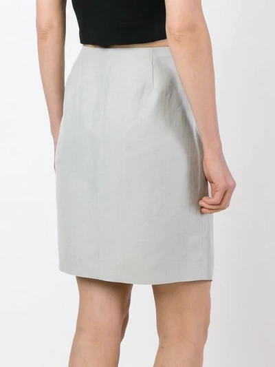 Pre-owned Romeo Gigli Vintage Pleat Detail Skirt In Grey