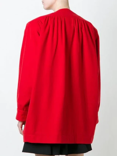 Pre-owned Saint Laurent Collarless Jacket In Red