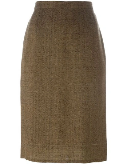 Pre-owned Prada Classic Pencil Skirt In Brown