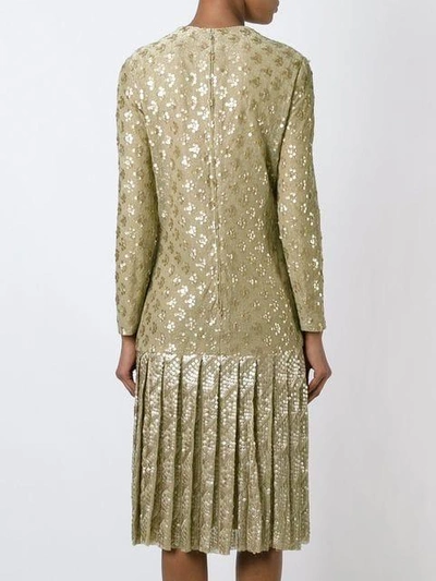 Pre-owned Dior Sequinned Drop Hem Dress In Neutrals