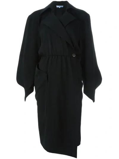 Shop Mugler Thierry  Vintage Asymmetric Coat - Black