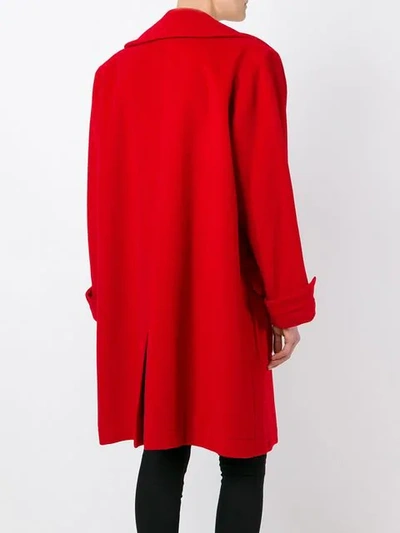 Shop Saint Laurent Yves  Vintage Open Front Coat - Red