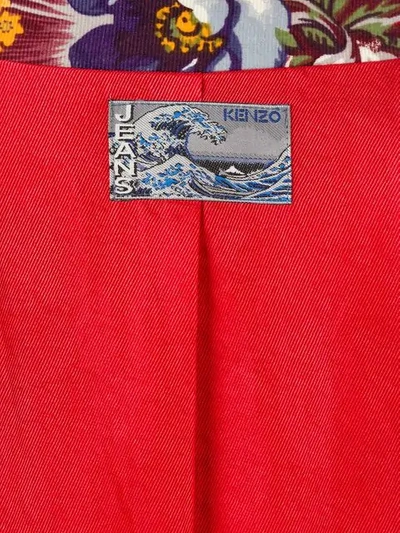 Pre-owned Kenzo Floral Printed Jacket In Red