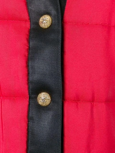 Pre-owned Chanel Contrast Puffer Jacket In Red
