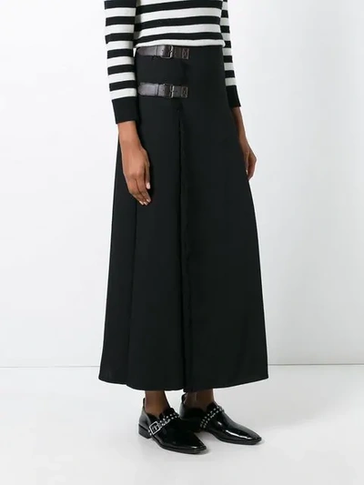 Pre-owned Jean Paul Gaultier Vintage Ausgefranster Wollrock In Black