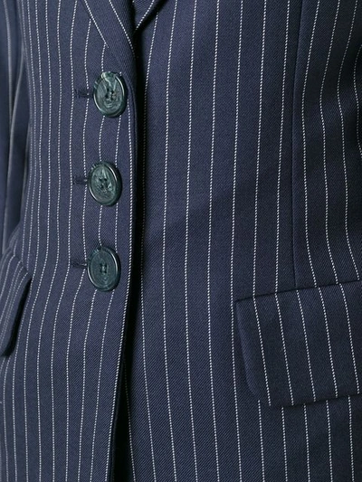 Shop Saint Laurent Yves  Vintage 'rive Gauche' Pinstriped Suit - Blue