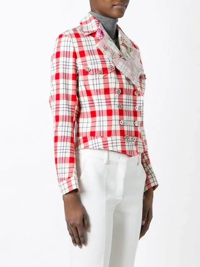 Pre-owned John Galliano Checked Jacket In Red