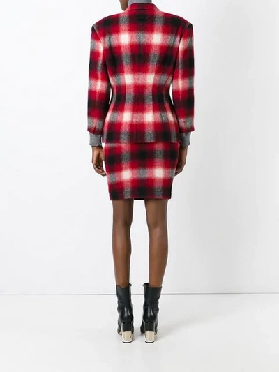 Pre-owned Jean Paul Gaultier Vintage Checked Skirt Suit In Red