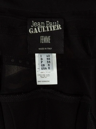 Pre-owned Jean Paul Gaultier Vintage Perforated Leather Effect Trim Skirt In Black