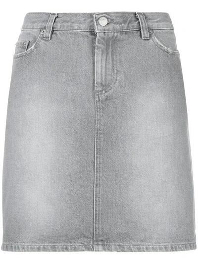 Pre-owned Helmut Lang Short Denim Skirt In Grey