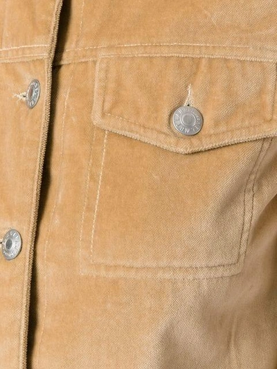 Pre-owned Helmut Lang Velvet Sheer Trim Jacket In Brown