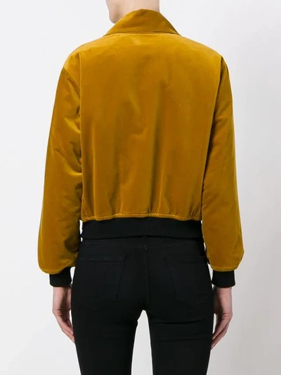 Pre-owned Jean Paul Gaultier Vintage Velvet Bomber Jacket In Orange