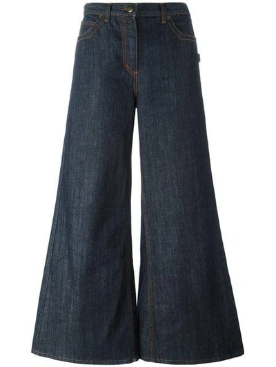 Pre-owned Jean Paul Gaultier Vintage Wide Flare Jeans In Blue