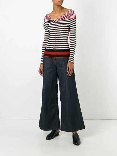 Pre-owned Jean Paul Gaultier Vintage Wide Flare Jeans In Blue