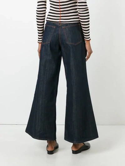 Pre-owned Jean Paul Gaultier Vintage Wide Flare Jeans In Blue