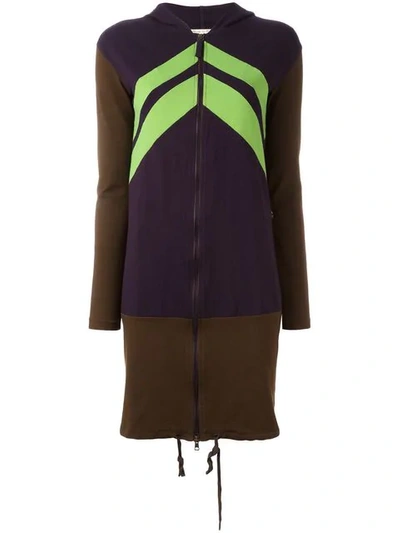 Pre-owned Jean Paul Gaultier Vintage Colour Block Hooded Jacket In Brown
