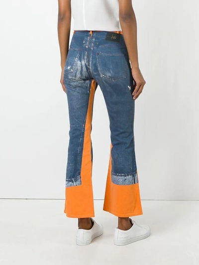 Pre-owned Jean Paul Gaultier Vintage Trompe D'oleil Flare Trousers In Blue