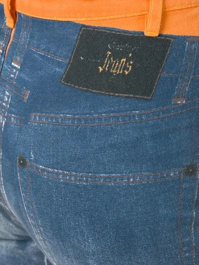 Pre-owned Jean Paul Gaultier Vintage Trompe D'oleil Flare Trousers In Blue