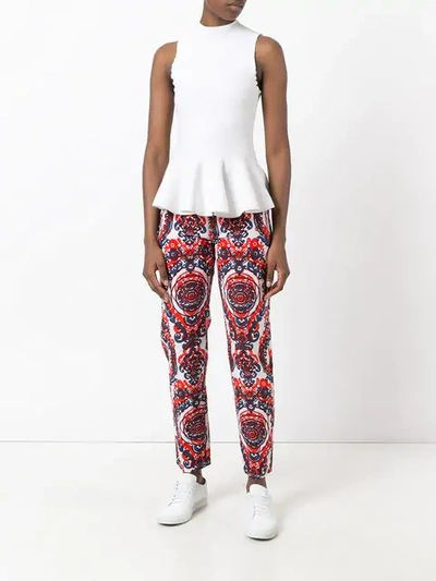 Pre-owned Fendi Paisley Printed Trousers In White