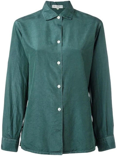 Pre-owned Emilio Pucci Vintage Silk Shirt In Green