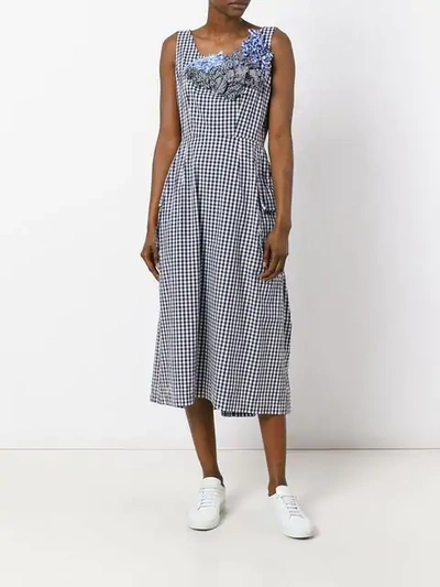 Pre-owned Comme Des Garçons Gingham Dress In White