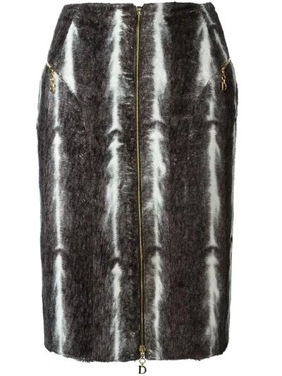 Pre-owned Dior  Faux Fur Skirt In Grey