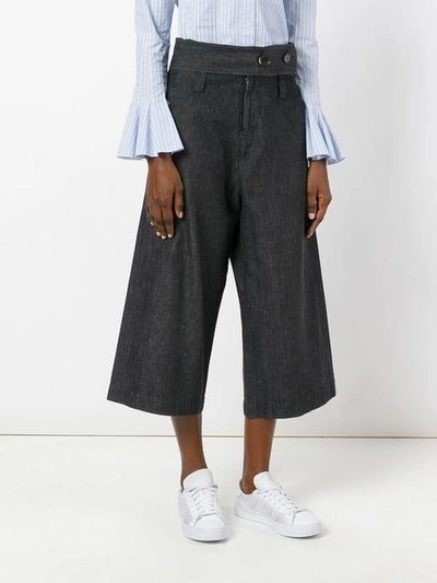 Pre-owned Y's By Yohji Yamamoto Vintage High Waist Cropped Trousers In Grey