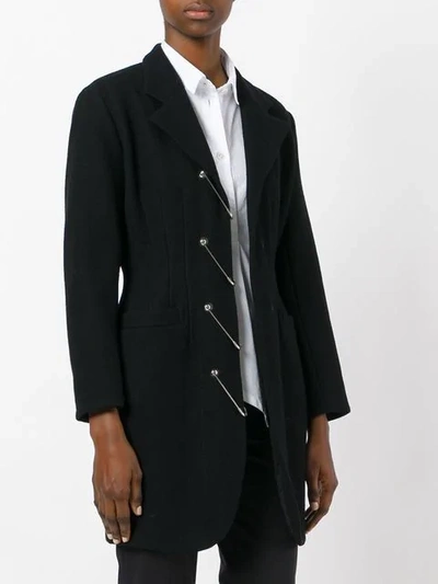 Pre-owned Jean Paul Gaultier Vintage Safety Pin Coat In Black