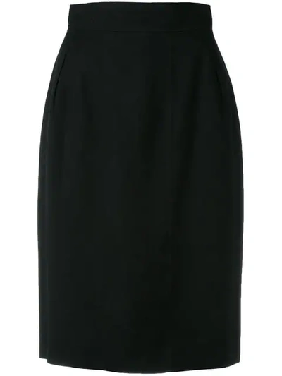 Pre-owned Chanel 1990 Classic Pencil Skirt In Black