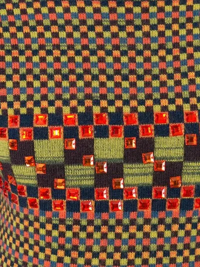 Pre-owned Jean Paul Gaultier Vintage Checked Embellished Turtleneck Jumper In Yellow