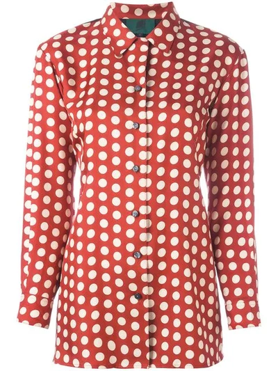 Pre-owned Jean Paul Gaultier Vintage Dotted Vest Panel Shirt In Red
