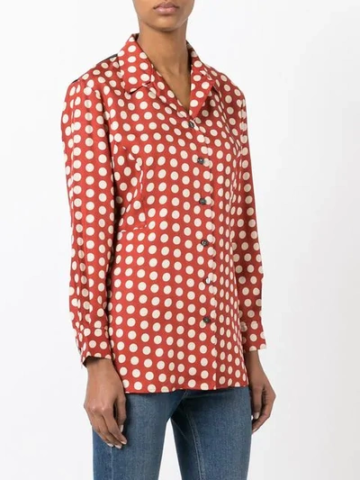Pre-owned Jean Paul Gaultier Vintage Dotted Vest Panel Shirt In Red