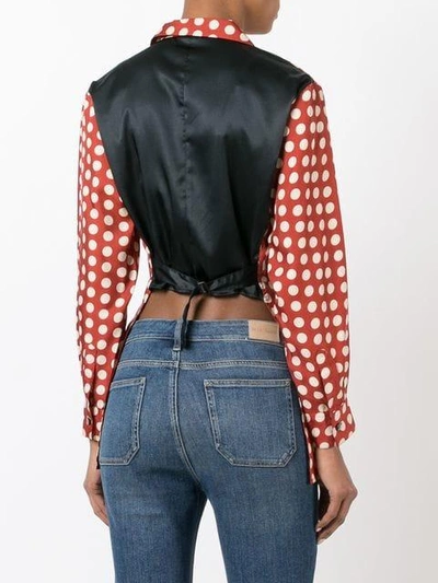 Pre-owned Jean Paul Gaultier Vintage Dotted Vest Panel Shirt In Red