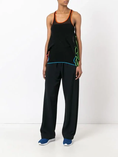 Pre-owned Jean Paul Gaultier Vintage Soleil Trimmed Mesh Top In Black