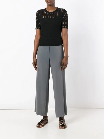 Pre-owned Giorgio Armani Pleated Cropped Trousers In Grey