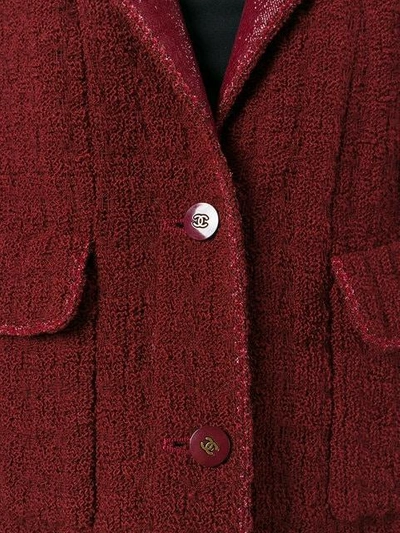 Pre-owned Chanel 1998 Boxy Tweed Suit In Red