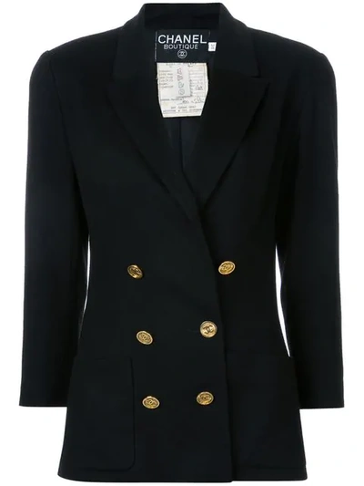 Pre-owned Chanel Vintage Vintage Long Sleeve Jacket - Black
