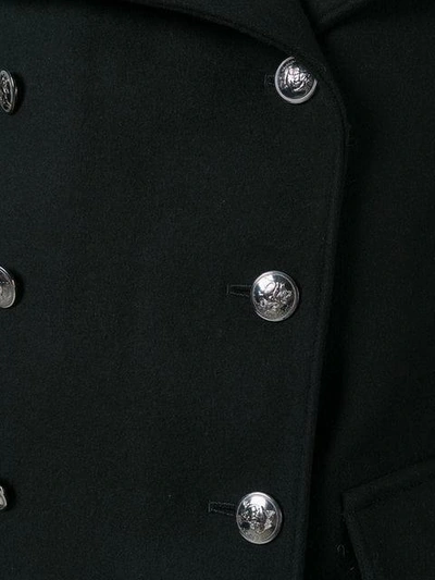 Shop Yohji Yamamoto Vintage Double-breasted Coat In Black