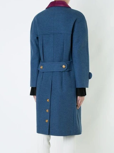 Pre-owned Chanel Vintage Long Sleeve Coat - Blue