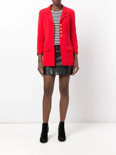 Pre-owned Chanel Vintage Tailored Jacket In Red