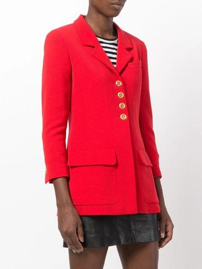 Pre-owned Chanel Vintage Tailored Jacket In Red