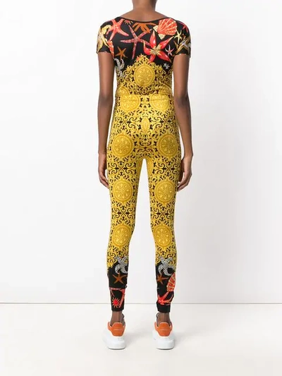 Shop Versace Vintage Sheashell Bodysuit & Leggings - Yellow