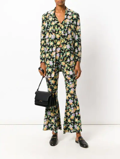 Shop Versace Floral Waistcoat Suit - Black