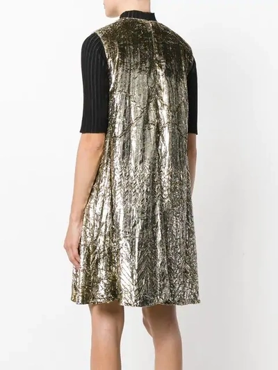 Shop Versace Lame Velvet Dress - Metallic