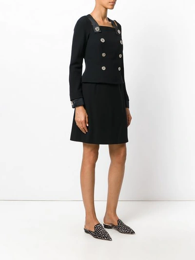 Shop Versace Double-breasted Cocktail Skirt Suit In Black