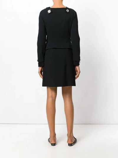 Shop Versace Double-breasted Cocktail Skirt Suit In Black