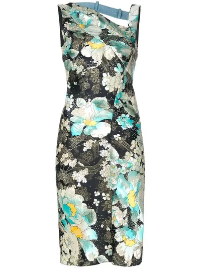 Pre-owned Dior 2000s  Floral-pattern Sheath Dress In Multicolour