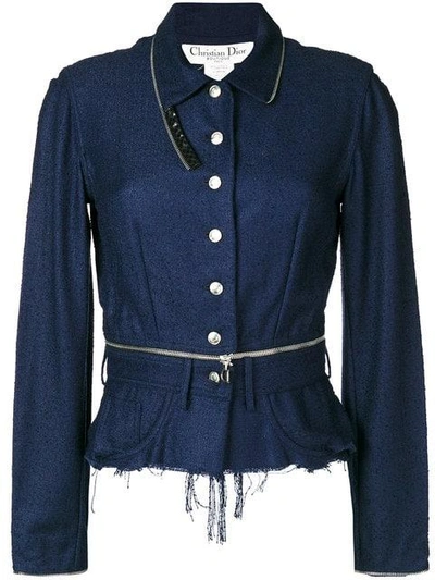 Shop Dior Christian  Vintage Ripped Style Jacket - Blue