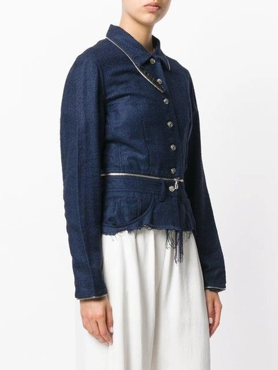 Shop Dior Christian  Vintage Ripped Style Jacket - Blue