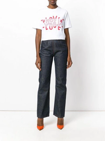 Pre-owned Jean Paul Gaultier Vintage Denim Trousers With Overlayed Skirt In Blue